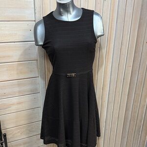 Jennifer Lopez Black Textured Mini Dress